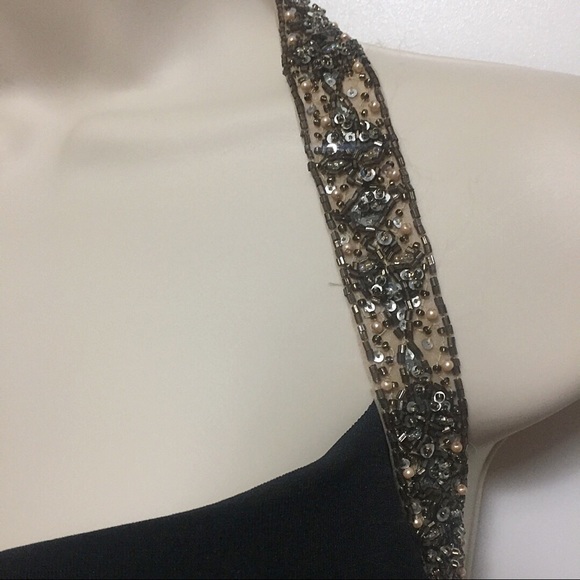 David Meister Black Ruched Halter Dress - Picture 3 of 9